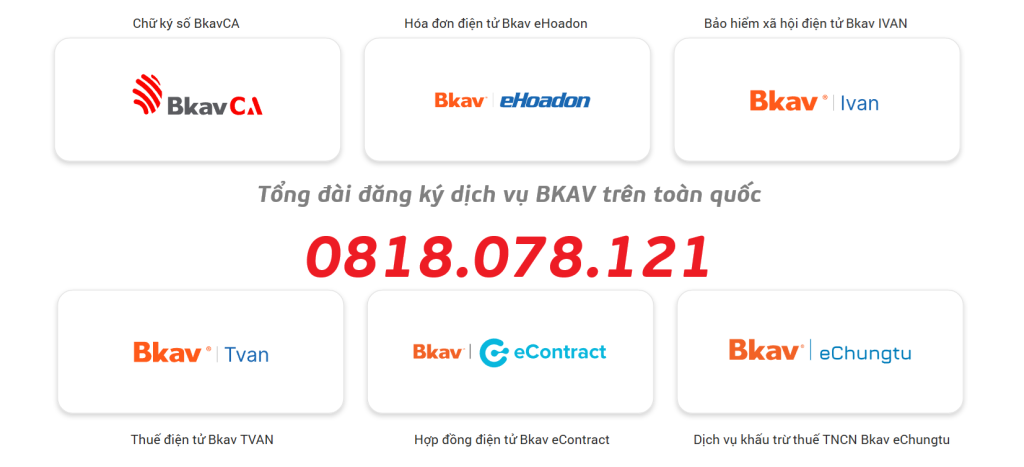 Tổng đài chữ ký số bkav
